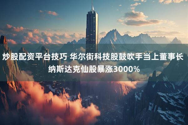 炒股配资平台技巧 华尔街科技股鼓吹手当上董事长 纳斯达克仙股暴涨3000%